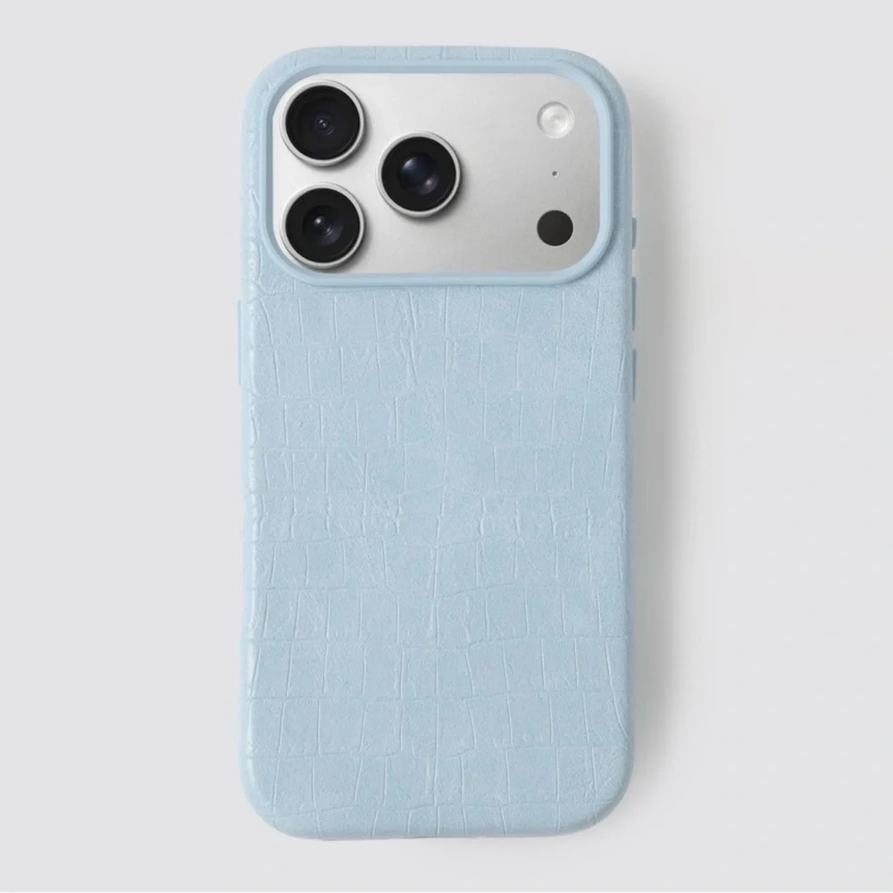Hello Lux iPhone 17 Pro Light Blue Croc Phone Case New In Box